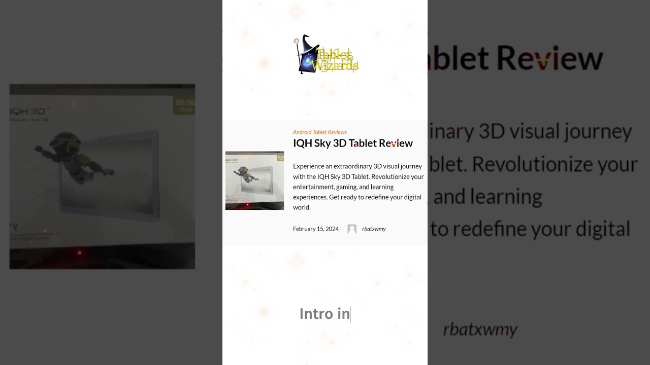  IQH Sky 3D Tablet Review