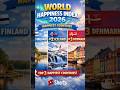 World Happiness Index 2026 😱 Top 3 Happiest Countries Current Affairs l #shorts #trending