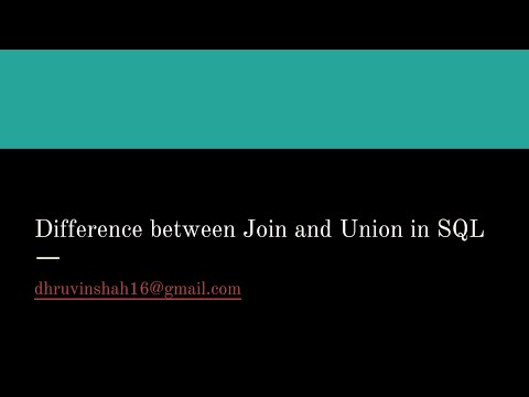 วีดีโอ: ความแตกต่างระหว่าง join และ union ใน SQL คืออะไร?