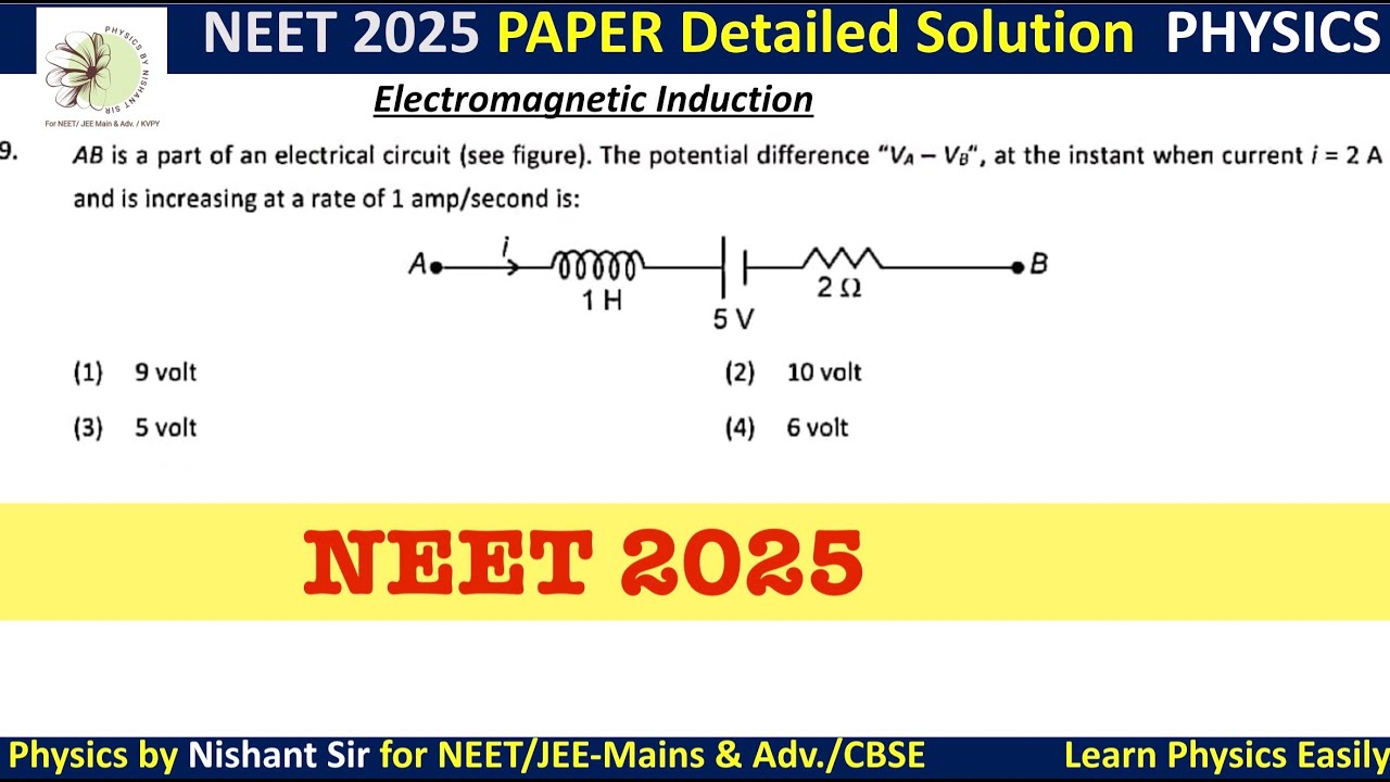 AB is a part of an electrical circuit (see figure). The potential difference "VA - Vo"", 