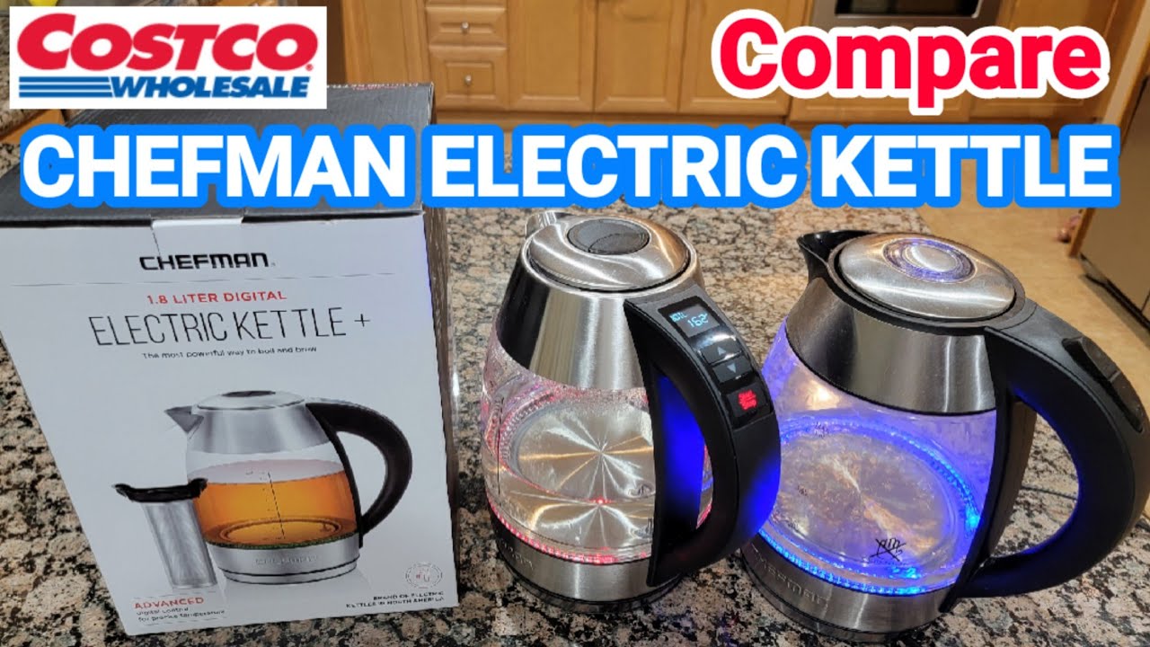 Chefman 1.8L Glass Electric Kettle with Tea Infuser - Silver