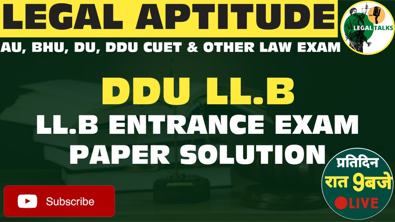 How to Prepare Legal Aptitude for Law Entrance Exam 2022 DDU LL.B