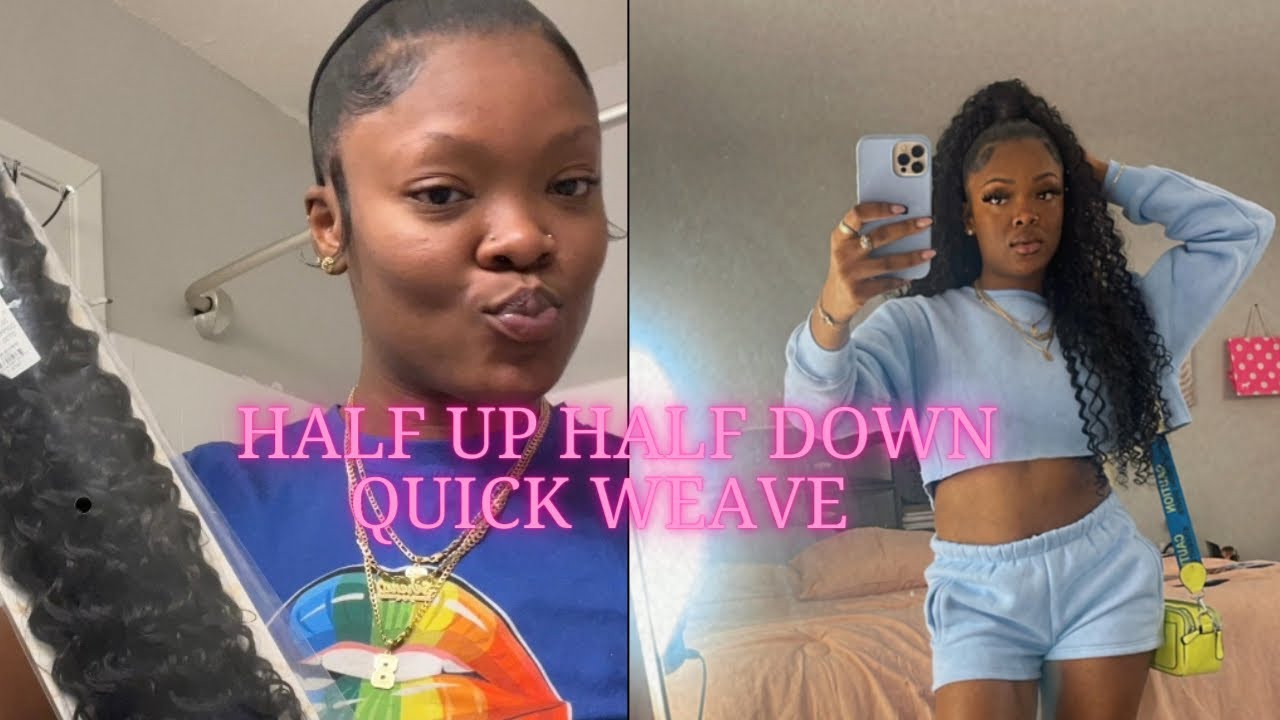 How to do a half up half down (quick weave) using ORGANIQUE HAIR YouTube