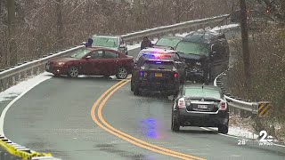 No injuries reported after 10-vehicle crash in Abingdon