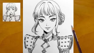 How to Draw ZOEY from K-pop Demon Hunter || Anime Girl Sketch