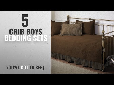 top-10-crib-boys-bedding-sets-[2018]:-stone-cottage-trellis-5-piece-daybed-set,-chocolate