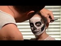Children's Skull Halloween Face paint Makeup Tutorial Demo