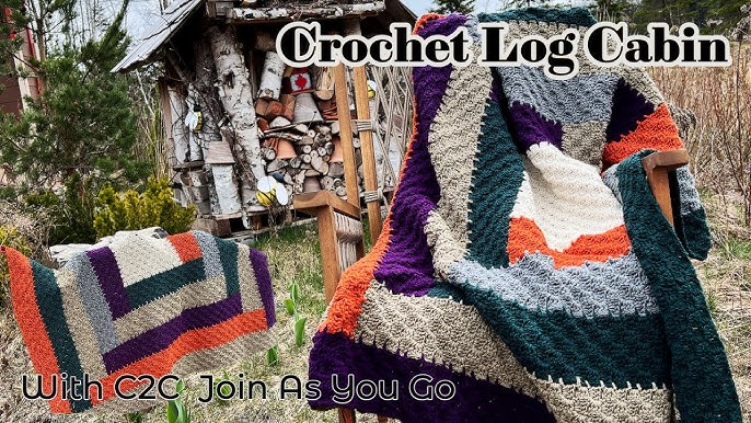 Chunky Cabin Crochet Blanket - Jumbo Yarn Crochet Pattern 