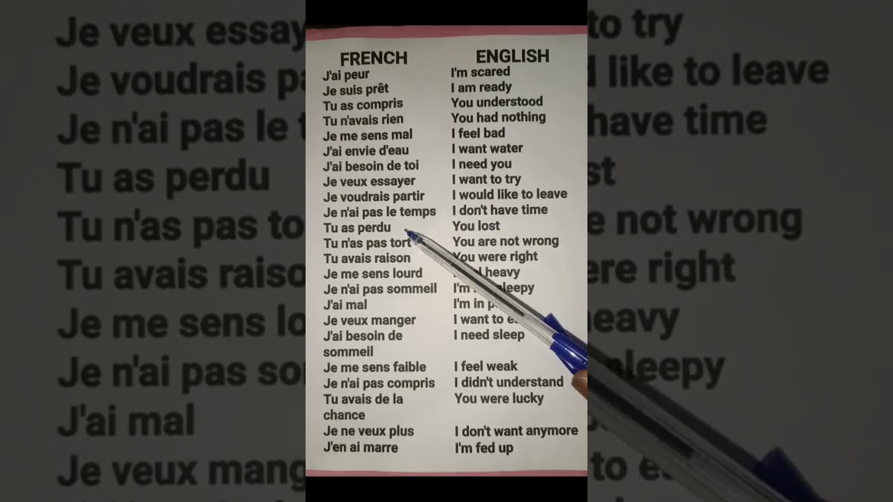 Learn French and English, lesson (21)