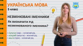 Незмінювані іменники: як визначити рід? Ознаки незмінюваних іменників. Українська мова, 5 клас