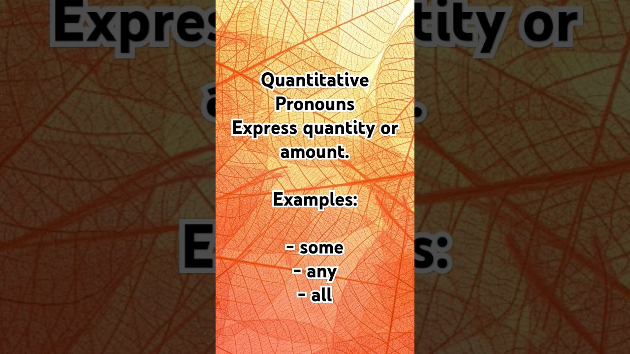 Quantitative Pronouns | pronoun in english grammar 