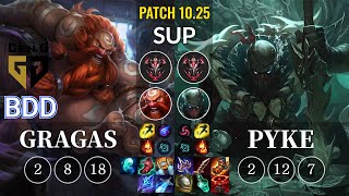 GEN Bdd Gragas vs Pyke Sup - KR Patch 10.25