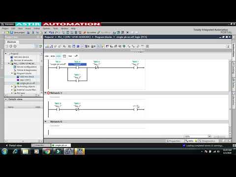 SINGLE PUSH BUTTON ON OFF LOGIC IN TIA