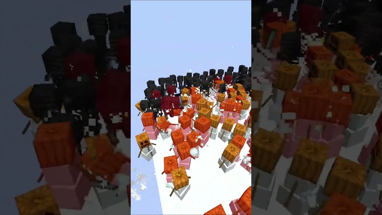 190 Snow Golems VS 75 Wither Skeletons
