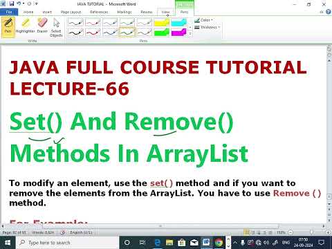 JAVA LECTURE - 66| ArrayList| Update Elements|Set() Method | Remove () Method (@EnhanceCodeLearning