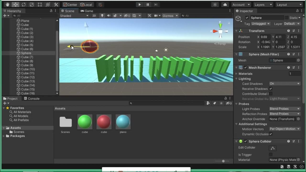 Unity Efecto Domino - YouTube