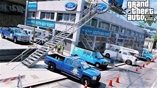 GTA 5 Real Life Mod #104 Building A Ford Dealership In Los Santos  GTA 5 Construction Mod
