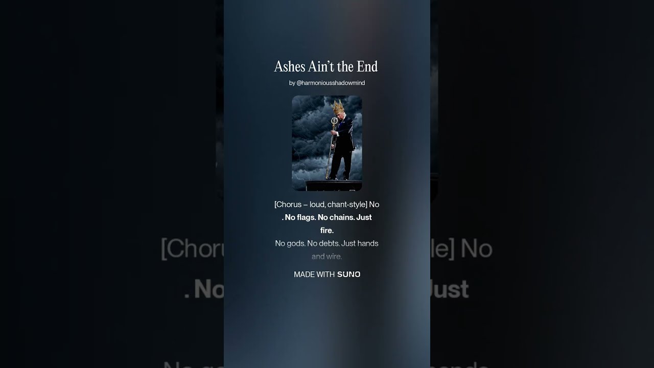 Ashes Ain T The End Explicit Protest Anthem NoKings AltSynth Lyrics