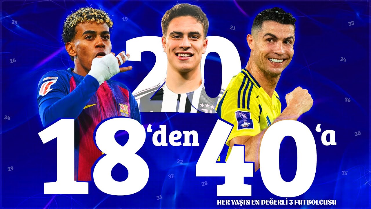 18'den 40'a: Her yaşın en değerli 3 futbolcusu