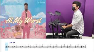 Pink Sweat - At My Worst [Drum Cover   Drum Sheets] By T.Ball Jednipat