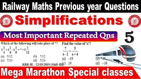 Simplifications Part 5 Railway Mathematics Previous year questions explain in Telugu by SRINIVASMech