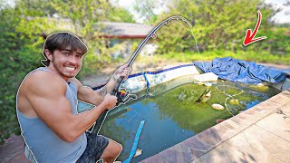 Catching Fish in ABANDONED Pool   (Rescue Mission)