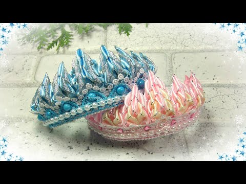 🎄 Новогодняя корона из узких лент своими руками  🎄 diy crown