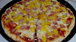 Receta de pizza  hawaiana