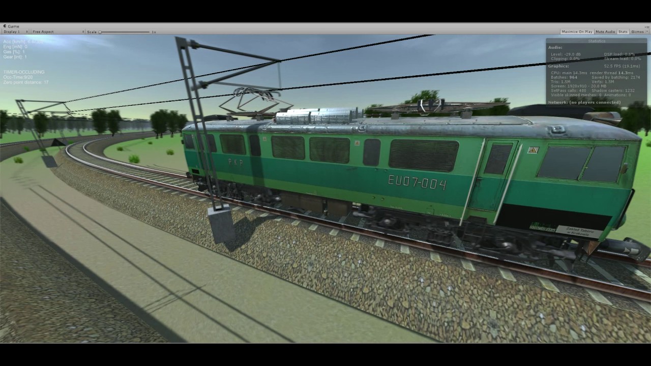 9# Test of Unity3D Train simulator - Day/Night cycle, Script-Generated