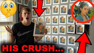 FILLING MY TWIN BROTHERS ROOM WITH PICTURES OF HIS CRUSH! ft. Dixie D'Amelio