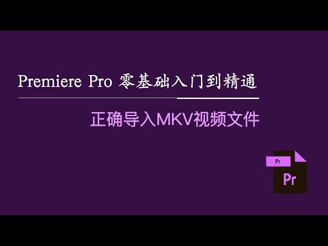 Premiere Pro 零基础入门到精通:正确导入MKV视频文件