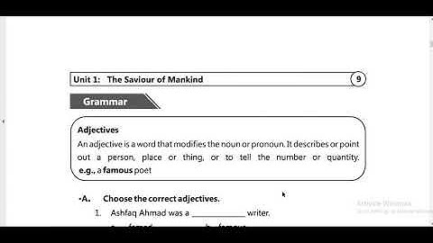 Unit 1 The Saviour of Mankind Complete Exercise and Questions,Answers| English grade 9 Matriculation