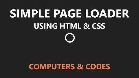 Simple Loading screen Animation Using Only HTML & CSS | Computer Conversation