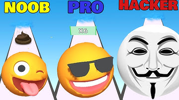 NOOB vs PRO vs HACKER in Emoji Stack