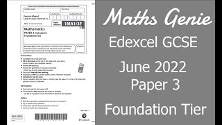 Edexcel GCSE Maths June 2022 3F Exam Paper Walkthrough screenshot 5