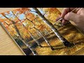 How to Draw Autumn Forest / Acrylic Painting for Beginners