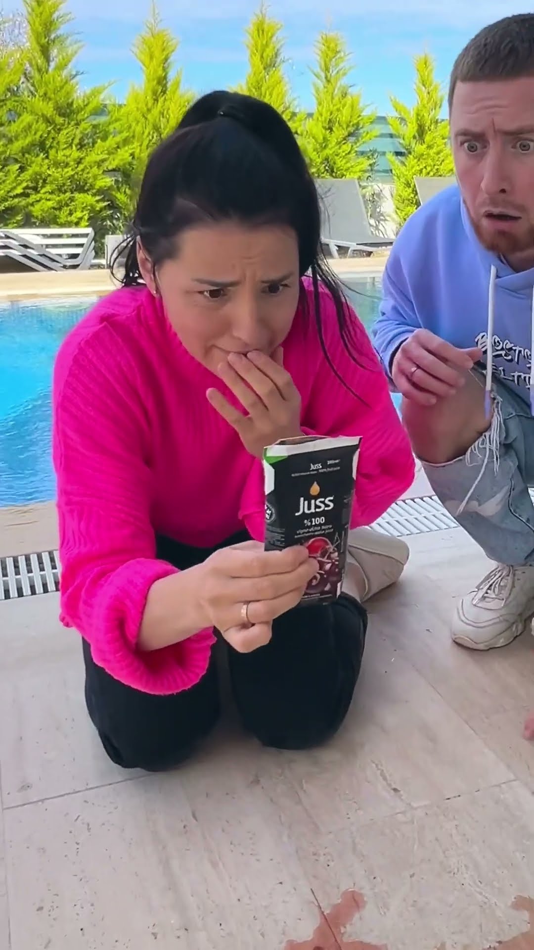 Her JUICE was CRUSHED by the CAR ??? #shorts #khamitovy #martaandrustam