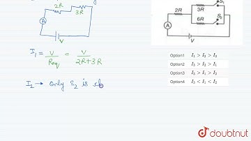 In the circuit shown in the figure, reading of ammeter is I_1 when only S_1 is closed, reading o...
