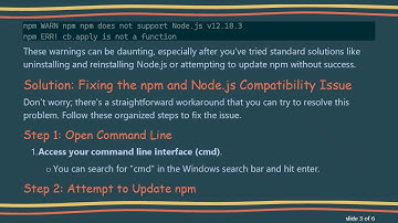 Resolving npm does not support Node.js v12.18.3
