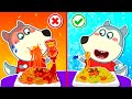 Wolf family stop eating spicy food wolfoo  kids stories about healthy habits  kids cartoon