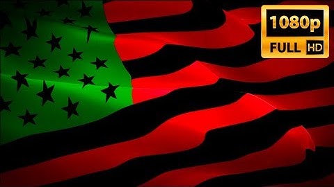 Pan-African flag USA State video waving wind. United States Pan-African Flag footage.Afro-American
