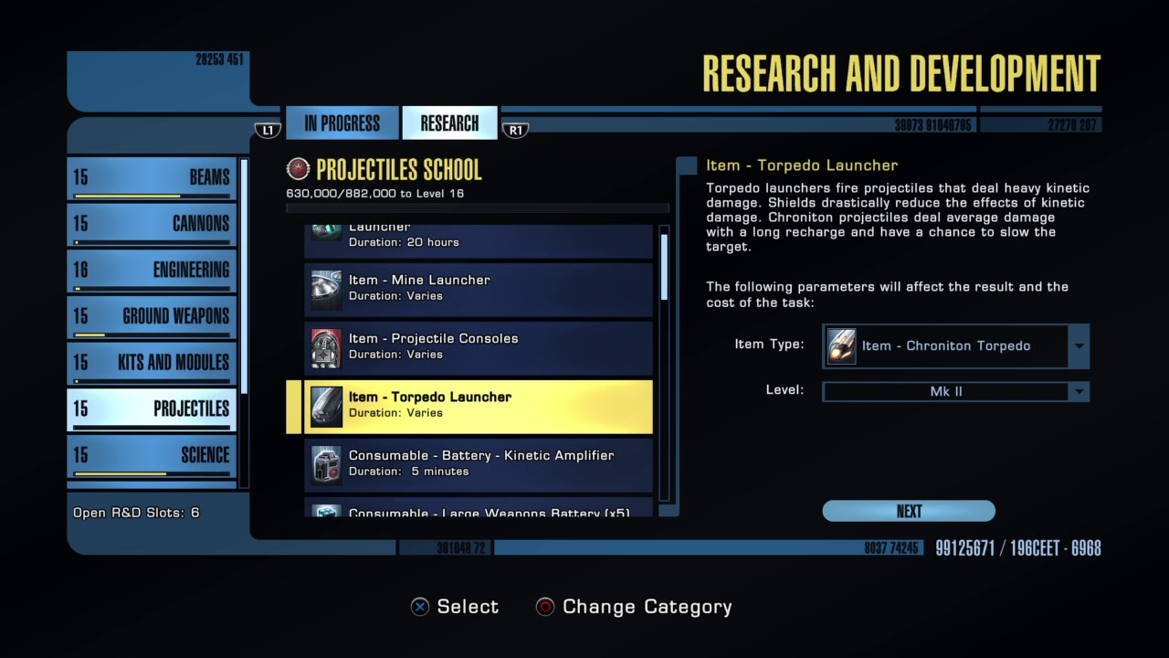 Star Trek Online What do projectile weapon types do?