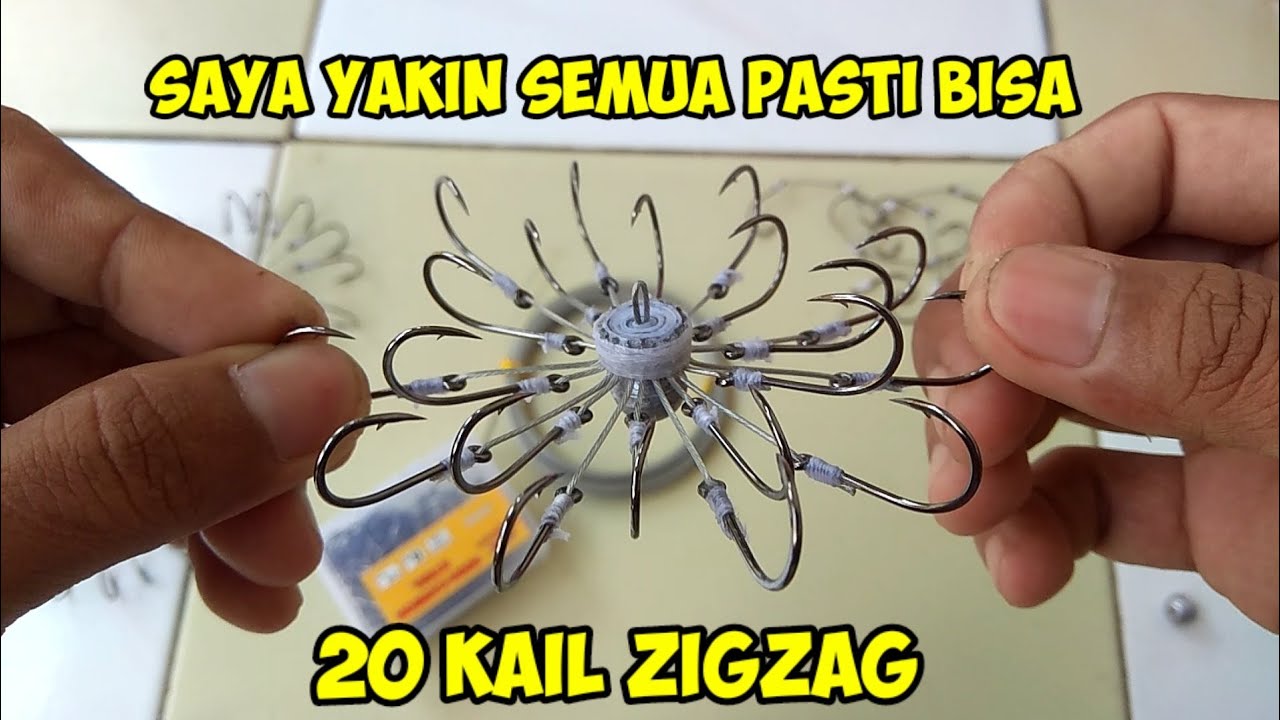 cara membuat pancing garong 20 kail zig-zag