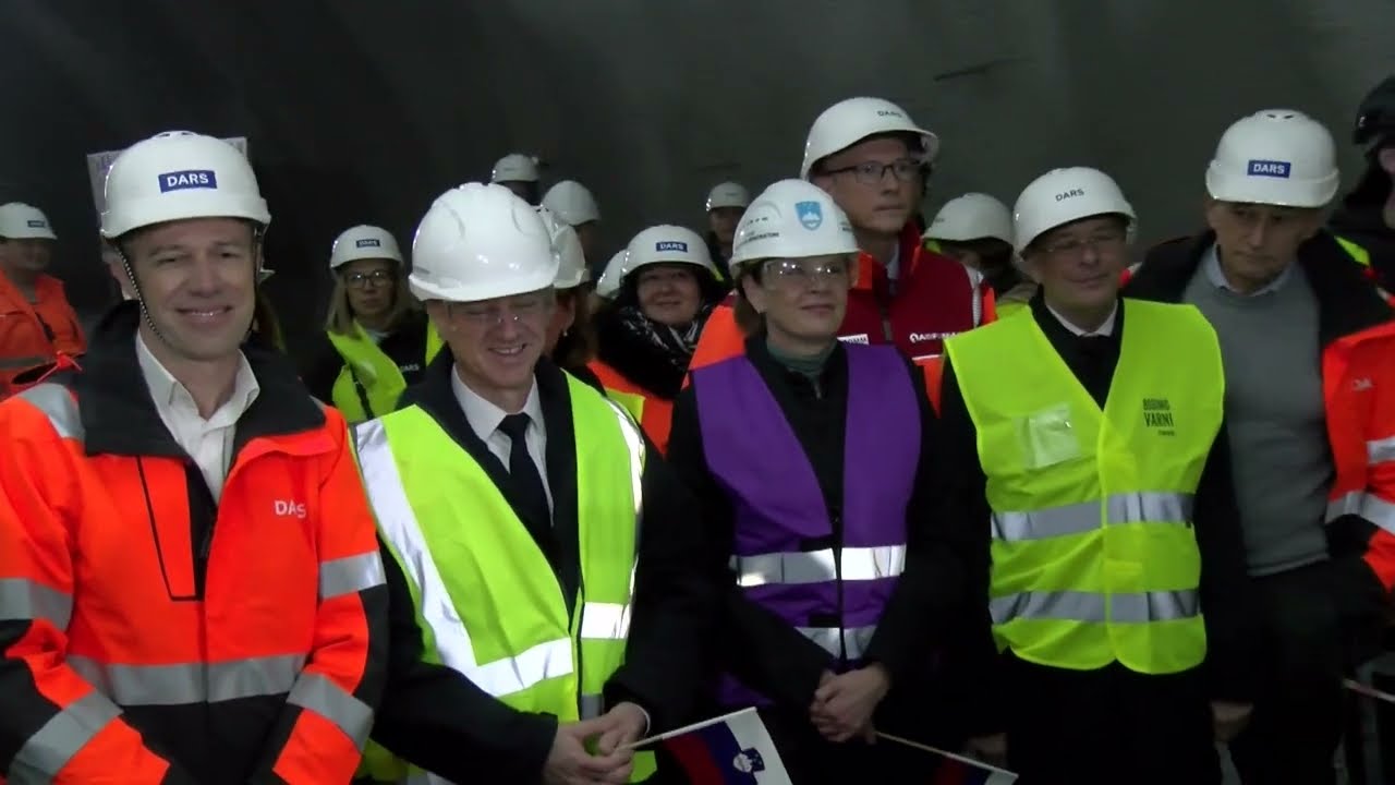 Slovesnost ob preboju druge cevi avtocestnega predora Karavanke