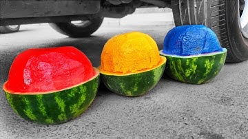 ASMR 1 Hour Crushing Crunchy & Soft Things | Running Over 3 Watermelon With Car