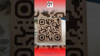Laser Engraved Wooden QR Code Tag: Custom Business Sign (40mm)