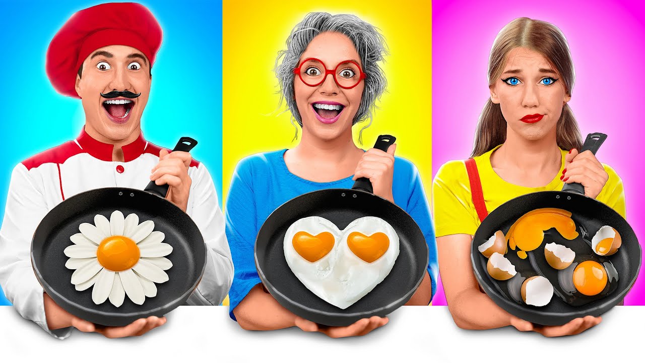 أنا مقابل جدتي في تحدي تحضير الطعام | أفكار مجنونة للطبخ Multi DO Best