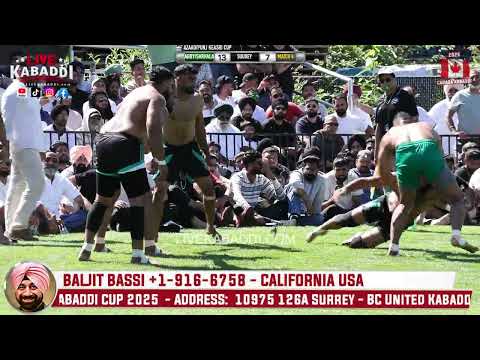 Match 4 Azad Punjab Kesari Kabaddi Cup 2025 Abbotsford Sarhala Ranuan Vs Surrey 