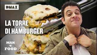 Adam Richman contro la TORRE: 30 cm di hamburger | Man vs Food