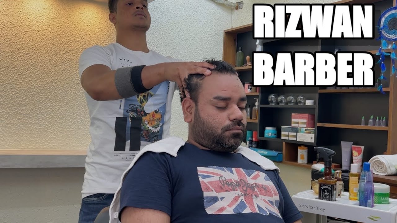 ASMR Head Hand & Back Massage With Neck Cracking by Rizwan Barber # ...